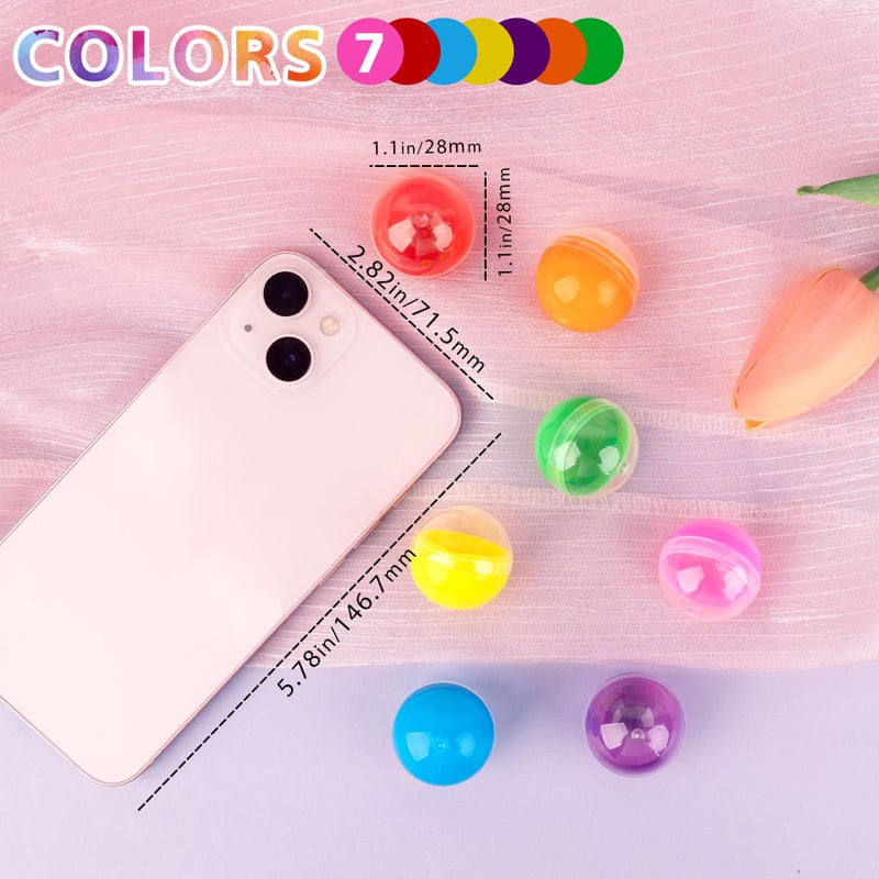 AUEAR, Colorful Small Round Capsules 1.1 Inch Vending Machine Empty Plastic Gumball Containers for Party Favor Prize (250 Packs) - Image 2