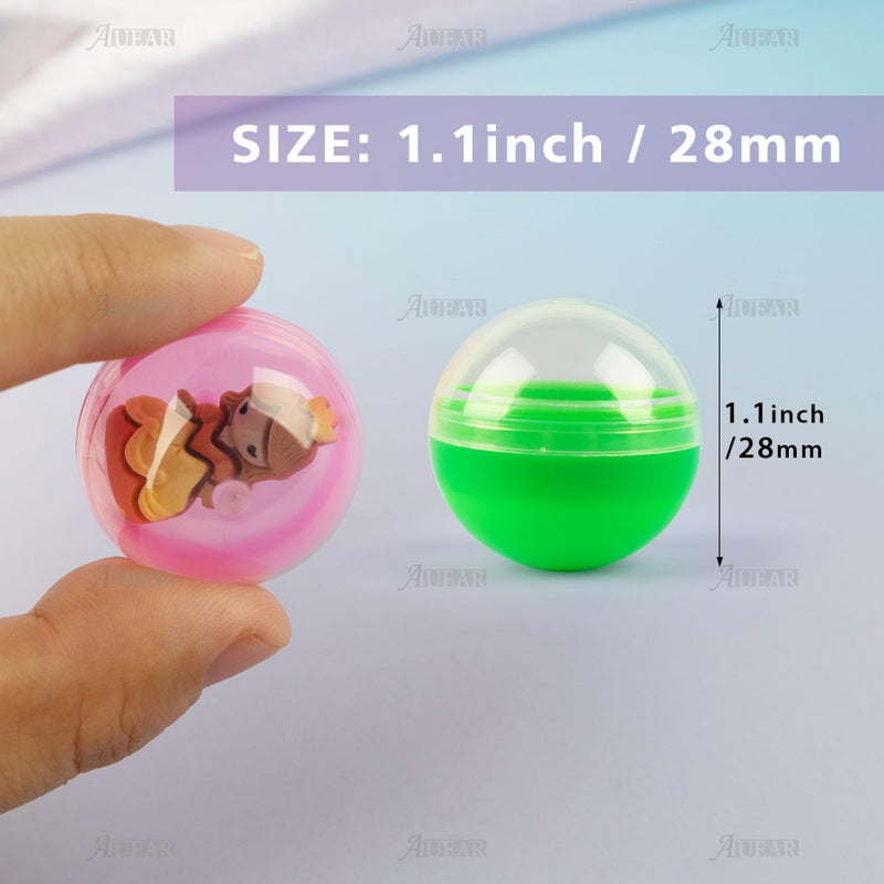 AUEAR, Colorful Small Round Capsules 1.1 Inch Vending Machine Empty Plastic Gumball Containers for Party Favor Prize (250 Packs) - Image 3