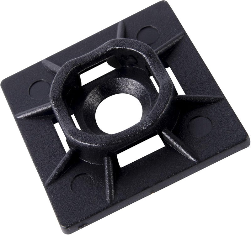 Gardner Bender Mb-20Uvb Cable Tie Mounting Base, 1 Inch. X 1 Inch., Wire/Cord Management Industrial And Household Use, 100 Pk., Uv Resistant Black - Image 1
