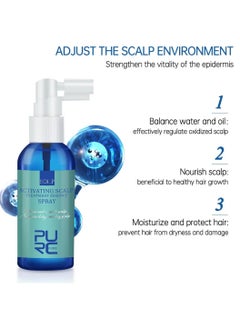 PURC 60ml Scalp Treatment Essence Spray Improve Itchy Dry Scalp Activating Scalp Treatment Essence Spray for Relieve Nourish Scalp and Hair Growth Strengthening Hair Root Serum with Biotin  - Image 4