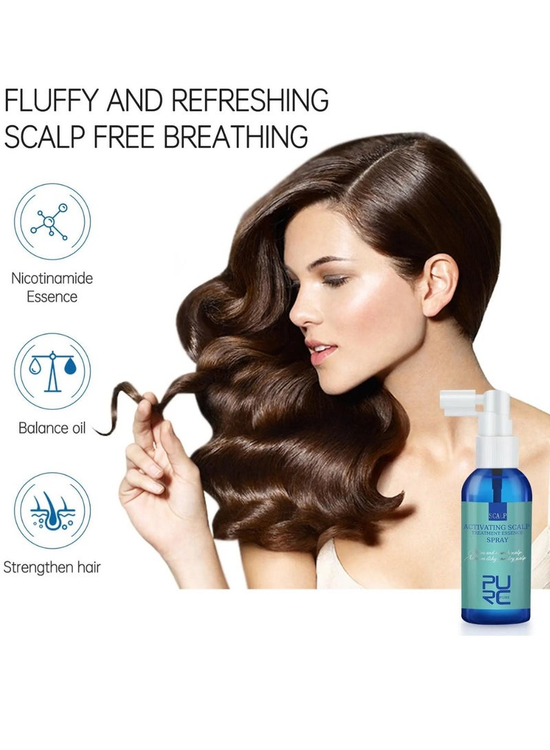 PURC 60ml Scalp Treatment Essence Spray Improve Itchy Dry Scalp Activating Scalp Treatment Essence Spray for Relieve Nourish Scalp and Hair Growth Strengthening Hair Root Serum with Biotin - Image 5