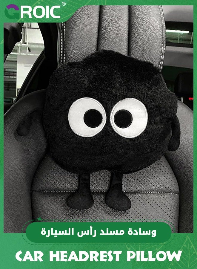 GROIC Cute Big-Eyed Sprite Car Headrest Pillow,  Cartoon Neck Pillow for Car, Soft Car Seat Pillow, Head Rest Cushion, Plush Comfort Neck Cushions for Driving, Traveling - Image 1