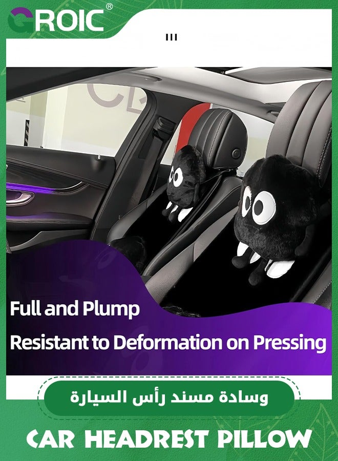 GROIC Cute Big-Eyed Sprite Car Headrest Pillow,  Cartoon Neck Pillow for Car, Soft Car Seat Pillow, Head Rest Cushion, Plush Comfort Neck Cushions for Driving, Traveling - Image 4