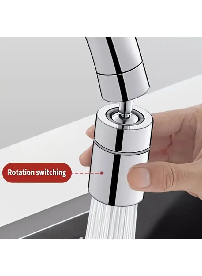 1pc 360 Degree Swivel Kitchen Bath Faucet Extender Dual Flow Anti Overflow Foam Stream Chrome Finish Easy Installation - Image 5