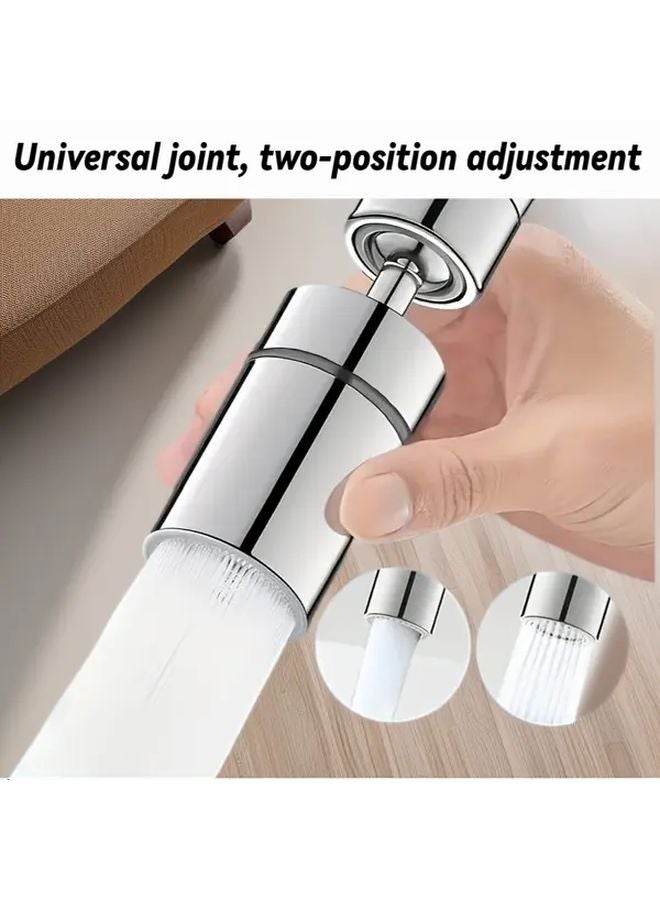 1pc 360 Degree Swivel Kitchen Bath Faucet Extender Dual Flow Anti Overflow Foam Stream Chrome Finish Easy Installation - Image 1