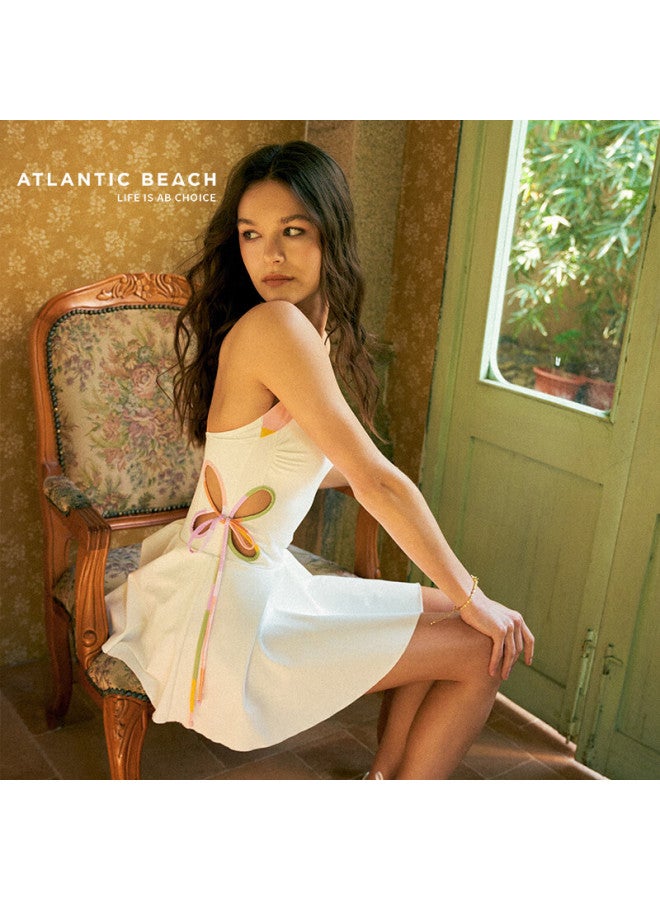Atlanticbeach 2025 New Popular Beach Vacation Swimsuit For Women, Fashionable Hollow-out One-piece Dress-style Swimwear, Slimming And Concealing - Image 2