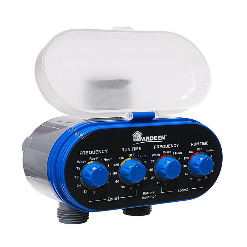 Yardeen Dual Outlet Water Timer Irrigation Controller System No Water Pressure Required