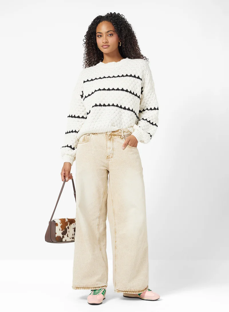 جينجر Textured Monochrome Sweater