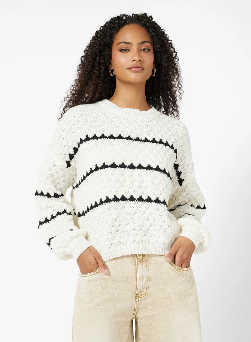 جينجر Textured Monochrome Sweater