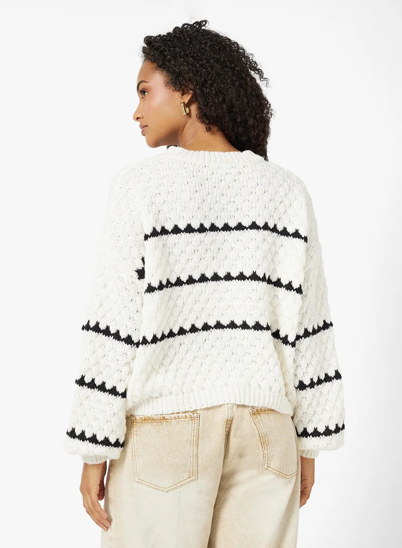جينجر Textured Monochrome Sweater