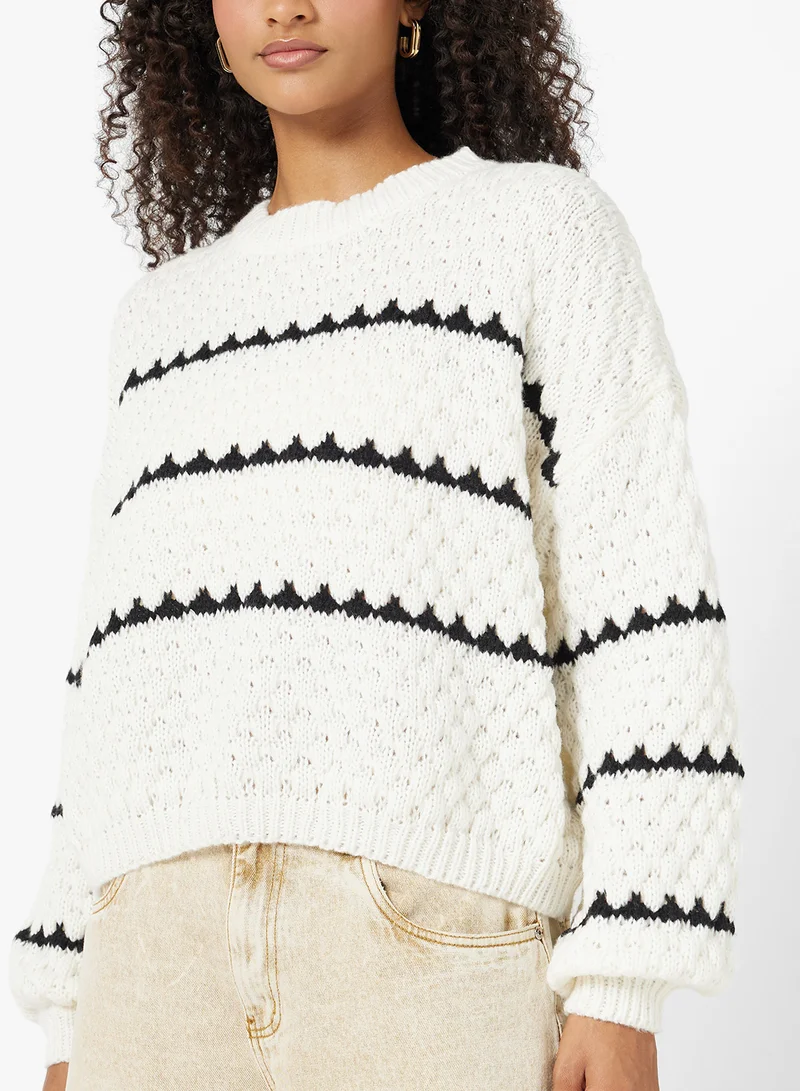 جينجر Textured Monochrome Sweater
