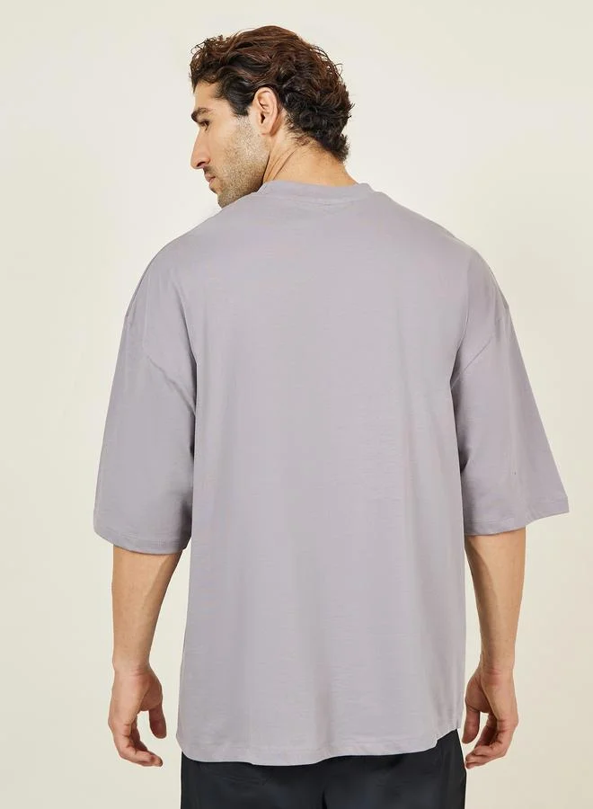 Styli Styli Front Tape Compact Cotton Jersey Boxy T-Shirt