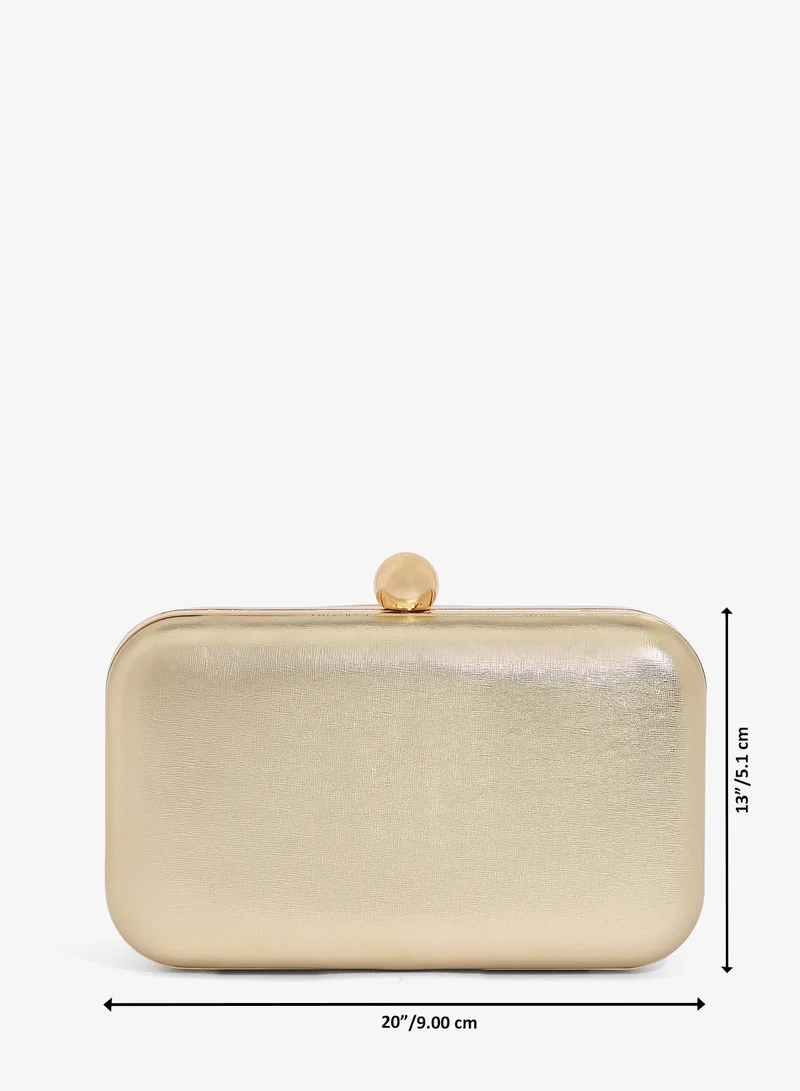 Khizana  Metallic Gold Classic Clutch for Women | Best Price UAE