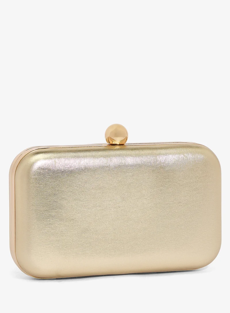 Khizana  Metallic Gold Classic Clutch for Women | Best Price UAE