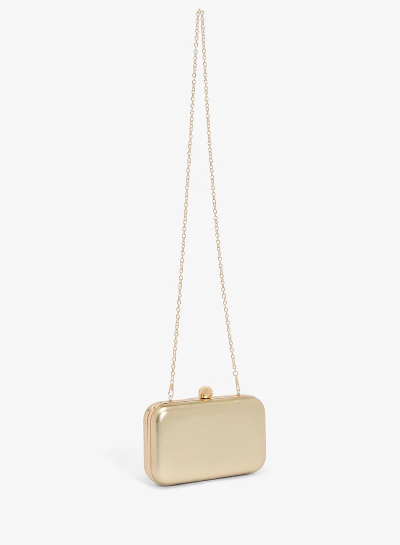 Khizana  Metallic Gold Classic Clutch for Women | Best Price UAE