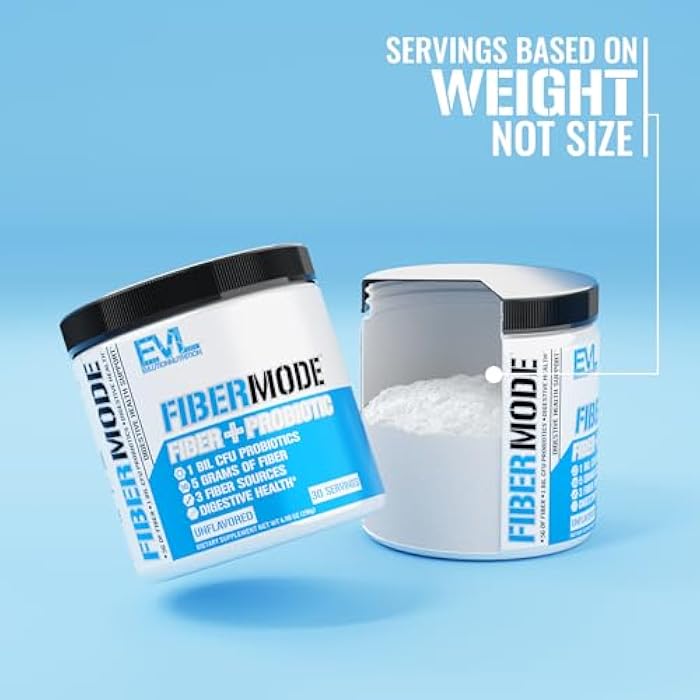 Evlution Nutrition FiberMode - Fiber + Probiotic Powder - Digestive Health & Immune Support - 1bil CFU Probiotics + 5g Fiber - Gluten Free & Vegan - Unflavored - Dietary Supplement - 30 Servings - Image 3
