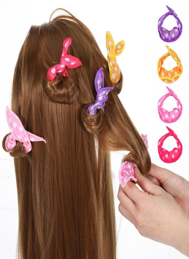 oruola أورولا 8 قطع أسطوانات وسادة للشعر، 8.1 × 1.38 إنش لفات وسادة، أسطوانات وسادة إسفنجية ناعمة للشعر الطويل والقصير والسميك والرقيق لفات حلزونية لتصفيف الشعر (4 ألوان) - Image 2