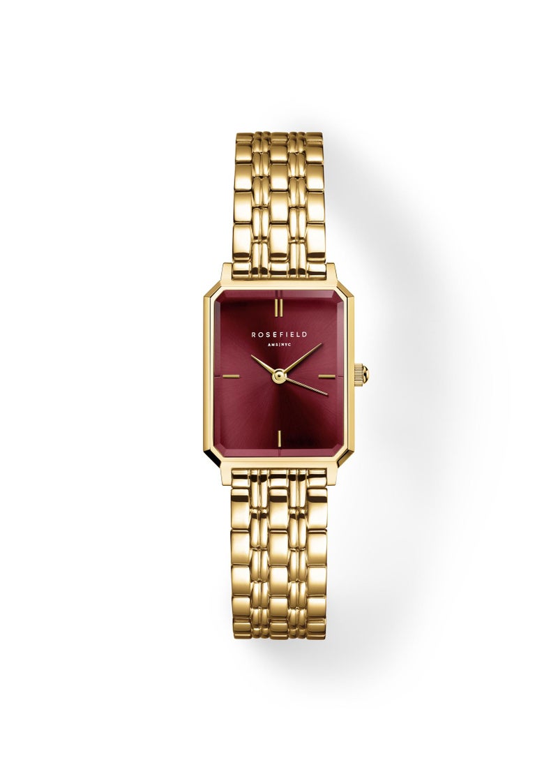 RoseField - Rosefield Octagon XS Burgundy Sunray Steel Gold Women Watch - OBGSG-O83 - Image 1