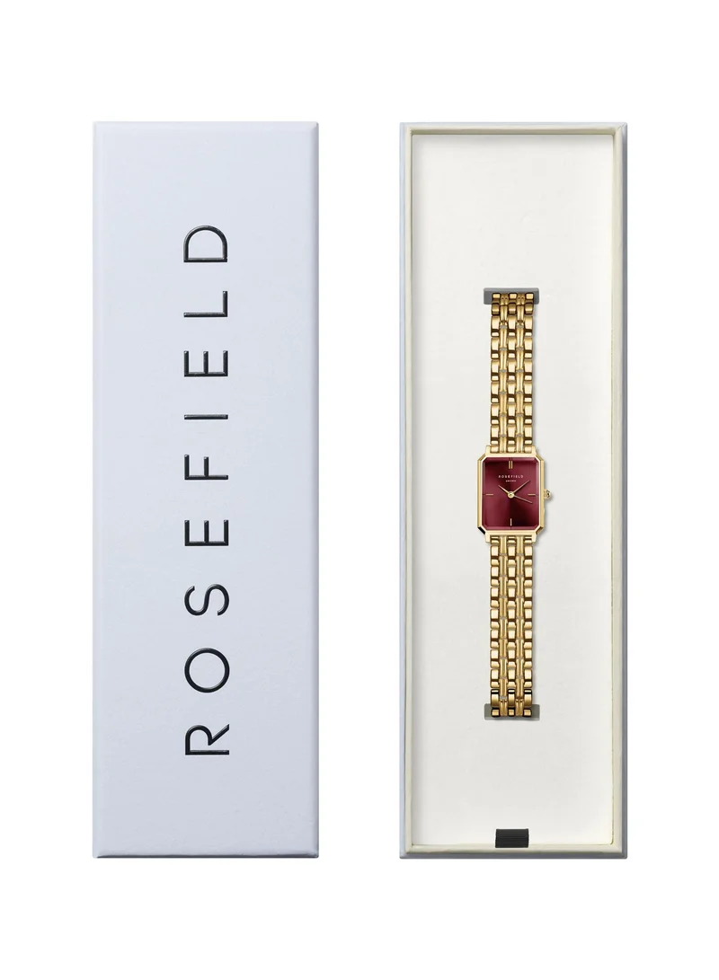 RoseField Rosefield Octagon XS Burgundy Sunray Steel Gold Women Watch - OBGSG-O83