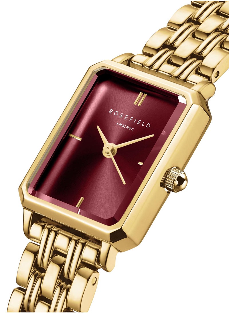 RoseField - Rosefield Octagon XS Burgundy Sunray Steel Gold Women Watch - OBGSG-O83 - Image 1