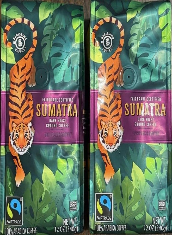 100% Arabica Dark Roast Ground Coffee, Certified Sumatra, Two Packs of 12oz 340g - Image 2