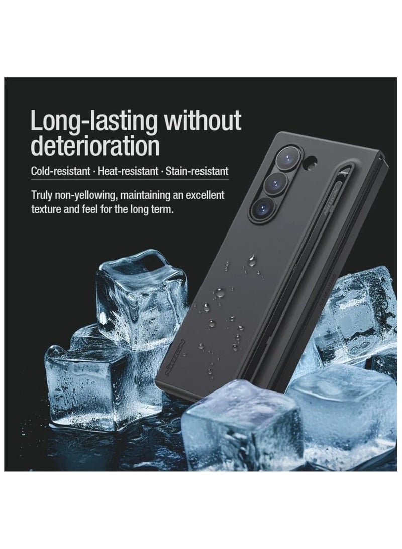 Case Compatible with Samsung Galaxy Z Fold 6 5G 2024 Soft Liquid Silicone Back Cover Anti-fingerprint Protective Case with Stylus Pen for Samsung Galaxy Z Fold6 - Image 3