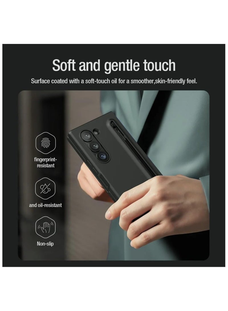 Case Compatible with Samsung Galaxy Z Fold 6 5G 2024 Soft Liquid Silicone Back Cover Anti-fingerprint Protective Case with Stylus Pen for Samsung Galaxy Z Fold6 - Image 2