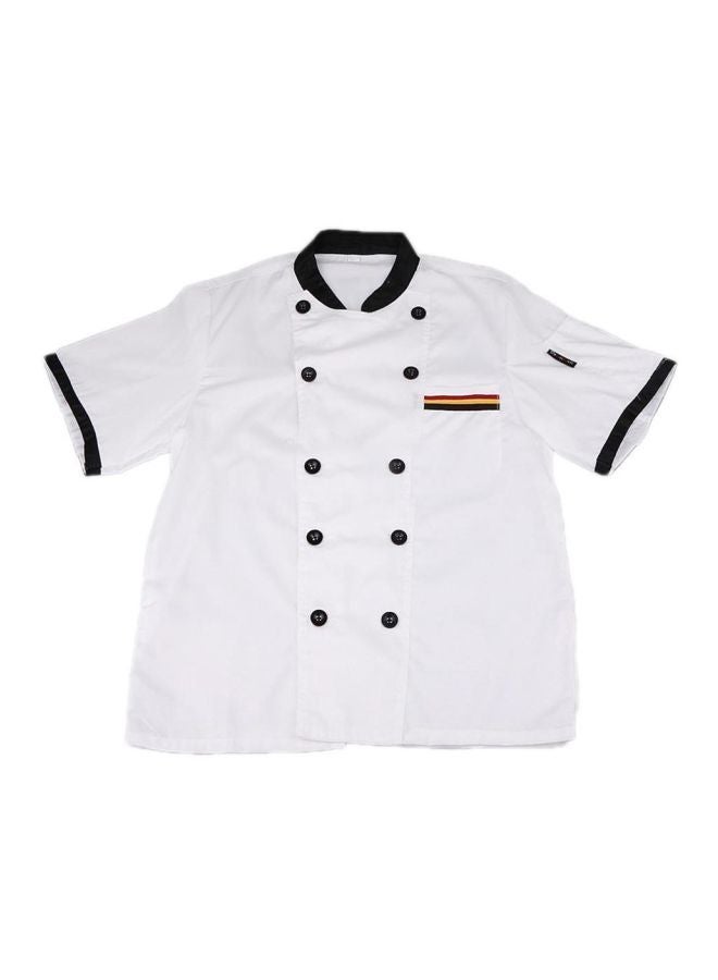 NIBEMINENT Pocket Detailed Chef Coat White/Black  - Image 3