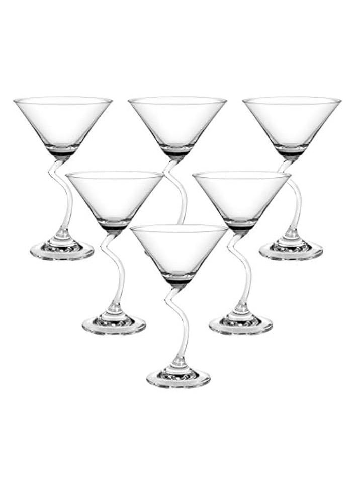 erorex Cocktail Glass, Set Of 6, Clear, 210 Ml, 521C07, Martini Glass, Coupe Glass, Margarita Glass, V-Shaped Glass, Conical Glass, Glass  - Image 1