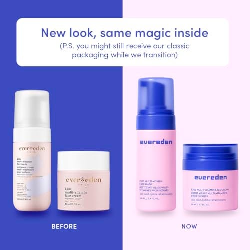 Evereden روتين إيفريدن للأطفال السعداء للبشرة والشفتين - غسول وجه متعدد الفيتامينات وكريم وجه بنكهة الخوخ وزيت شفاه ملون بلون ساكورا الوردي - عناية بالبشرة نظيفة ونباتية للأطفال 3+ - مرطب، مغذي، وواقٍ - Image 2