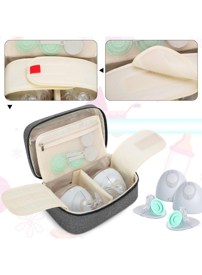BAFASO Wearable Breast Pump Bag Compatible with Elvie and Momcozy Breast Pump, Case for Wearable Breast Pump and Extra Parts (Patent Pending), Gray - Image 3
