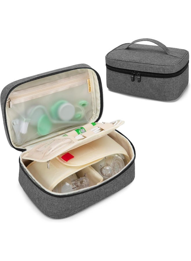 BAFASO Wearable Breast Pump Bag Compatible with Elvie and Momcozy Breast Pump, Case for Wearable Breast Pump and Extra Parts (Patent Pending), Gray - Image 1