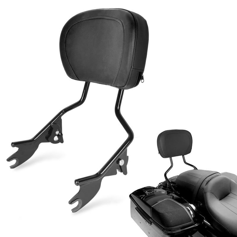 Goldfire Detachable Passenger Backrest for Harley Touring Quick Release Sissy Bar Street Glide Road King Electra Glide 20092024 Rear Back Pad Black