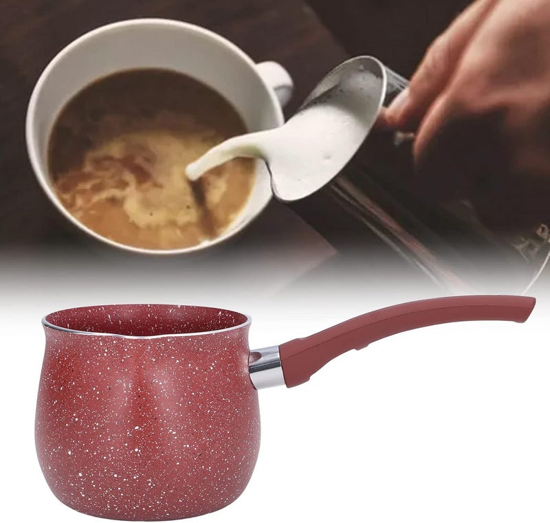 Aluminum Alloy Nonstick Milk Pan with Single Handle, 1.5 Quart Small Saucepan for Milk, Coffee, Butter & Eggs, Anti-Scald & Induction Compatible, Red - Image 5