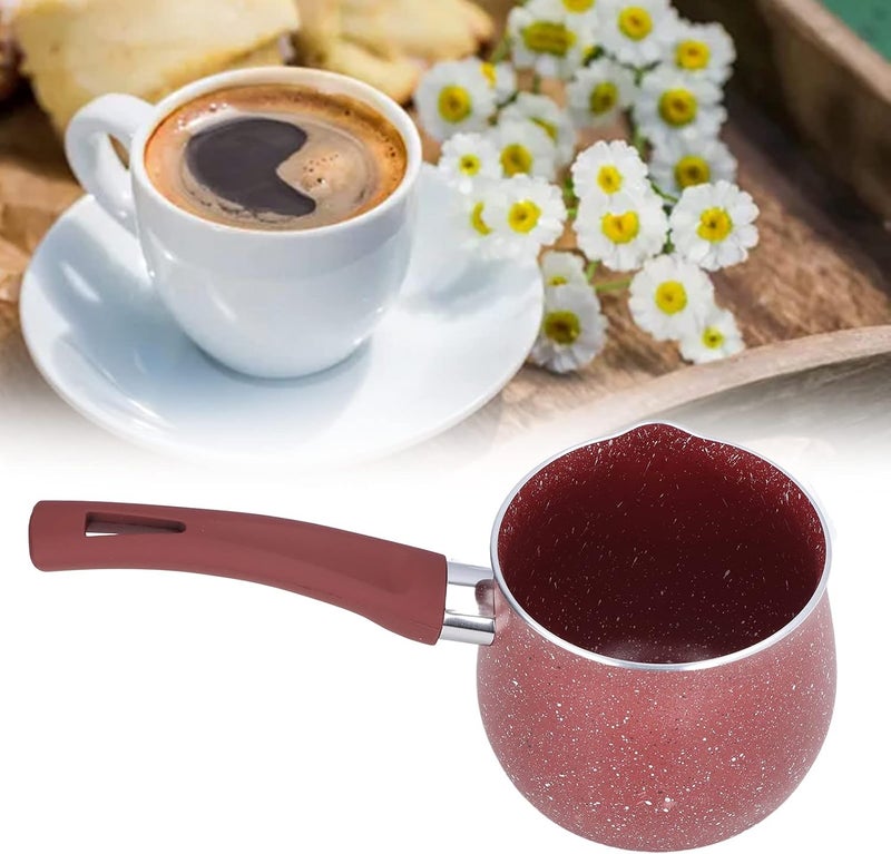 Aluminum Alloy Nonstick Milk Pan with Single Handle, 1.5 Quart Small Saucepan for Milk, Coffee, Butter & Eggs, Anti-Scald & Induction Compatible, Red - Image 4