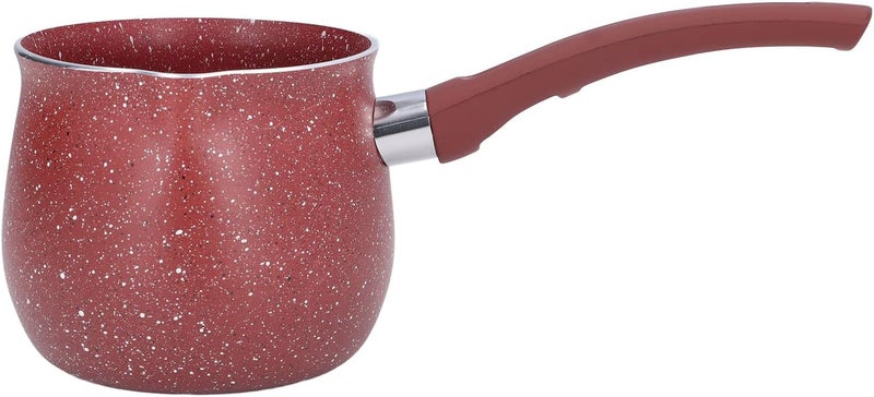 Aluminum Alloy Nonstick Milk Pan with Single Handle, 1.5 Quart Small Saucepan for Milk, Coffee, Butter & Eggs, Anti-Scald & Induction Compatible, Red - Image 1