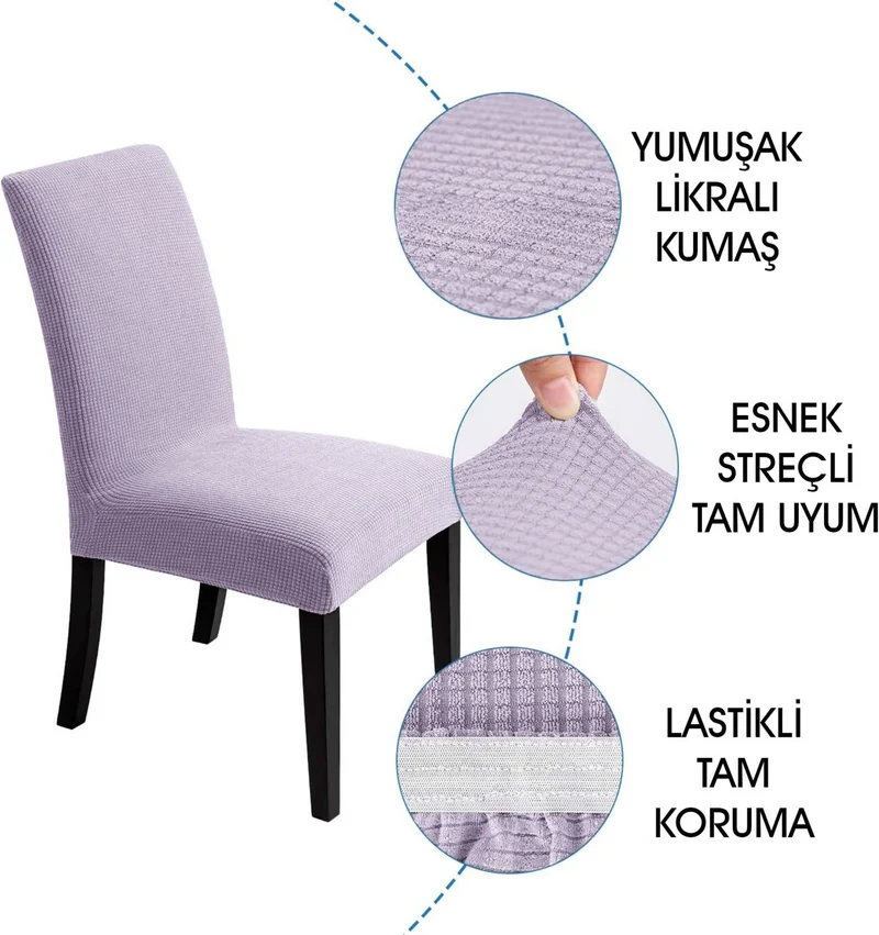 Faiend Liski Esenk Chair Cover Square pattern Stretch Elastic Mutak Chair Cover 1-pc gray color