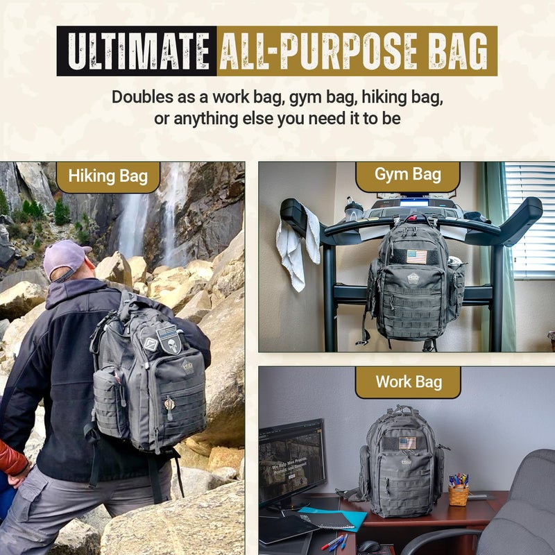 HighSpeedDaddy Tactical Diaper Bag Backpack with Diaper Changing Mat - Waterproof Military-Grade Baby Travel Bag - Spacious Design for Moms and Dads on the Go with Toddlers Baby Bag - Gunmetal Gray - Image 5