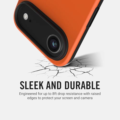 The Ridge Ridge Case Compatible with iPhone 17 AIR - Compatible with MAGSAFE & Wireless Charging, Aluminum Control Buttons, Dual-Layer Construction, TPU Bumper with Drop Protection (Basecamp Orange) - Image 4