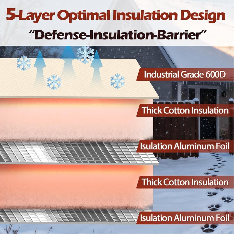 SUNICO Backflow Preventer Insulation Cover (5°F) - 5-Layer Upgrade Insulated Design Sprinkler Cover for Outside,24" W X 26" H, Backflow Insulation Cover for Sprinkler Valve ,Winter Freeze Protection - Image 4