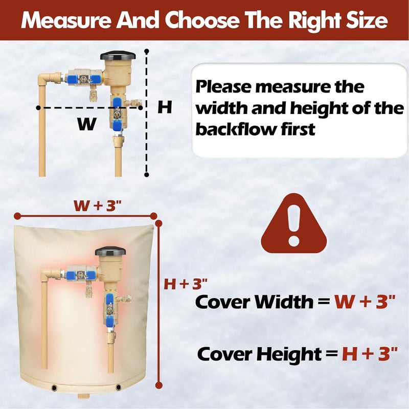 SUNICO Backflow Preventer Insulation Cover (5°F) - 5-Layer Upgrade Insulated Design Sprinkler Cover for Outside,24" W X 26" H, Backflow Insulation Cover for Sprinkler Valve ,Winter Freeze Protection - Image 2