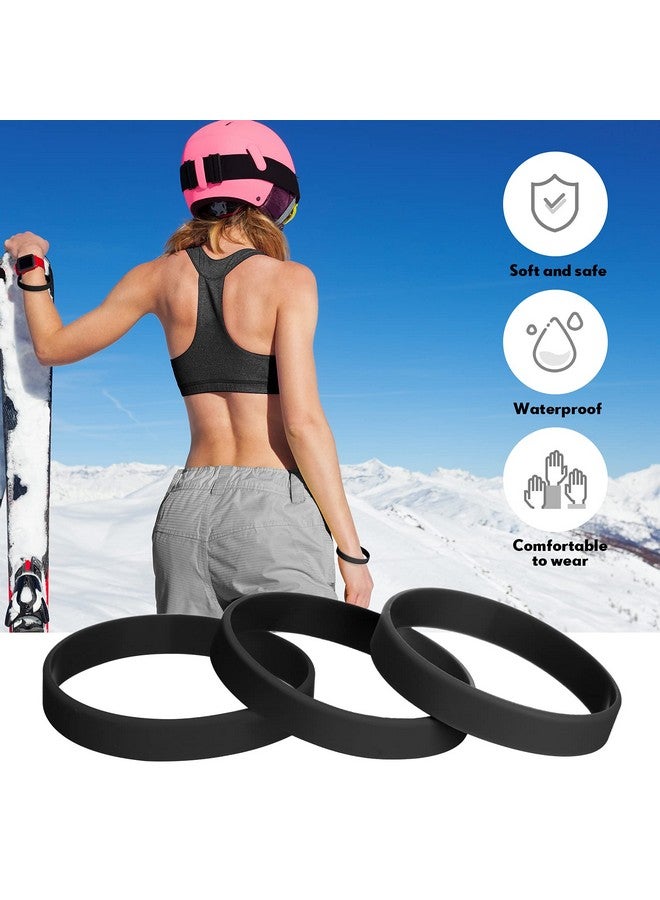 Jovitec 12 Pieces Rubber Bracelets Solid Color Silicone Wristbands Multipack Blank Wristbands Bracelets For Events Rubber Bands Party (Black) - Image 4