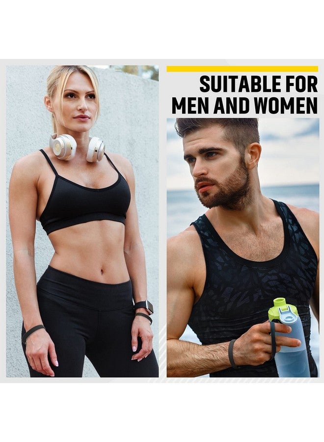 Jovitec 12 Pieces Rubber Bracelets Solid Color Silicone Wristbands Multipack Blank Wristbands Bracelets For Events Rubber Bands Party (Black) - Image 5