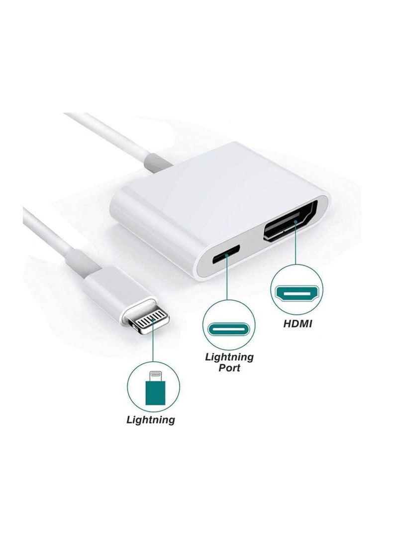 Generic - lightning to HDMI Adapter 1080P Lighing Digital AV Adapter with lightning Charging Port HDMI Sync Screen Connector - Image 1
