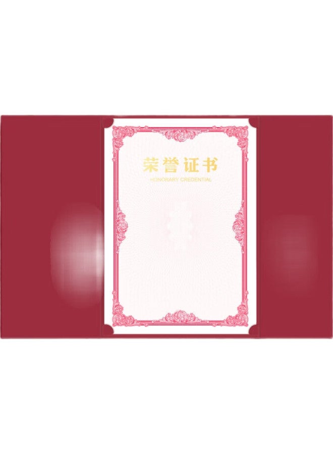 Simaa A4 European Tri-Fold Honor Certificate, Red, 5-Pack (8 Inner Pages), Thickened Cover For Custom Graduation, Completion, Appointment, And Award Certificates, 23281 - Image 2