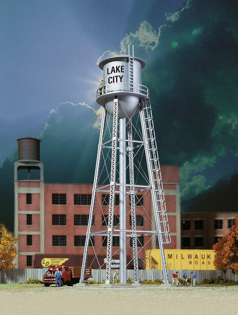 Walthers Cornerstone Series Built-ups HO Scale Model Series Built-Ups City Water Tower Silver, Model:933-2826 - Image 1