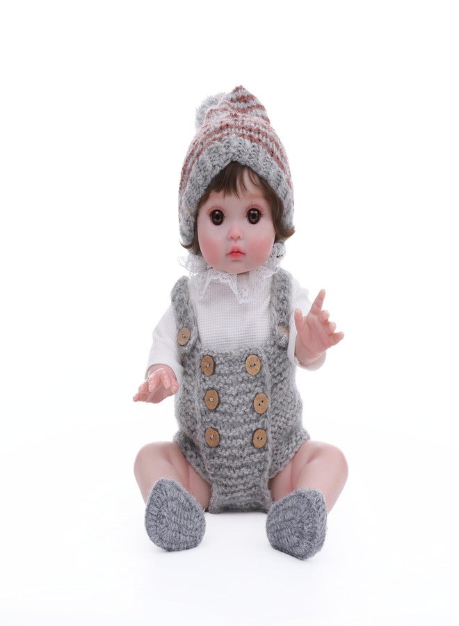 Cloveray Reborn Baby Doll, 18-Inch Realistic Newborn Baby Doll with Hand-Rooted Hair and Cute Sweater, Full-Body Vinyl Baby Dolls for 3+ Ages, Gifts, Collect - Image 1