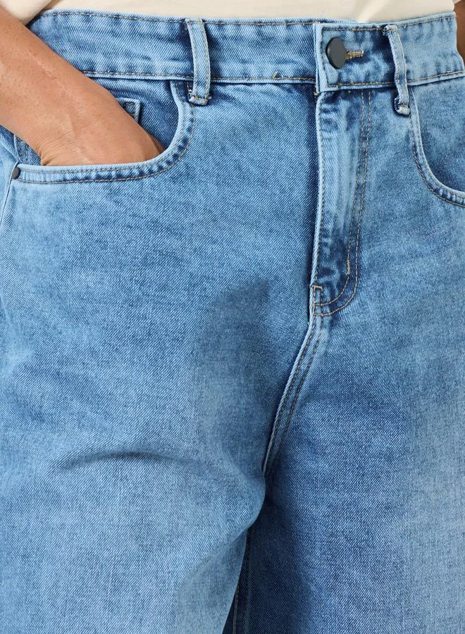 Styli Blue Men Baggy Jeans with Applique Pocket Detail for Men | Best Price UAE