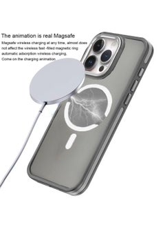 Techie Translucent Magsafe Back Cover Case with Raised Metal Camera Lens Protector for Apple iPhone 16 Pro - Military Grade Drop Protection, Anti-Fingerprint and Anti-Yellowing – Matte Grey  - Image 4