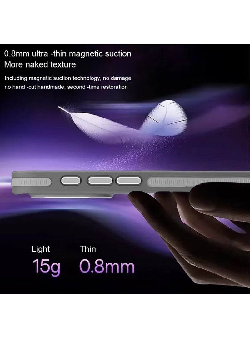 Techie Translucent Magsafe Back Cover Case with Raised Metal Camera Lens Protector for Apple iPhone 16 Pro - Military Grade Drop Protection, Anti-Fingerprint and Anti-Yellowing – Matte Grey  - Image 5